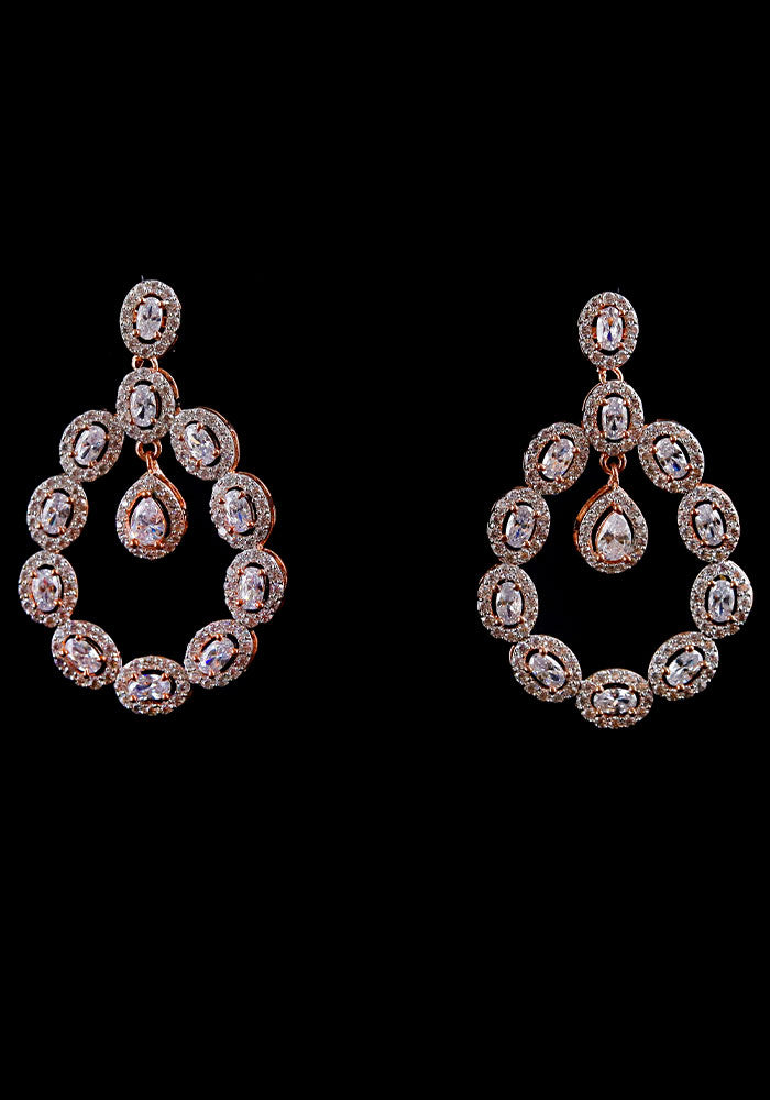 American Diamond Earrings Drop Shape