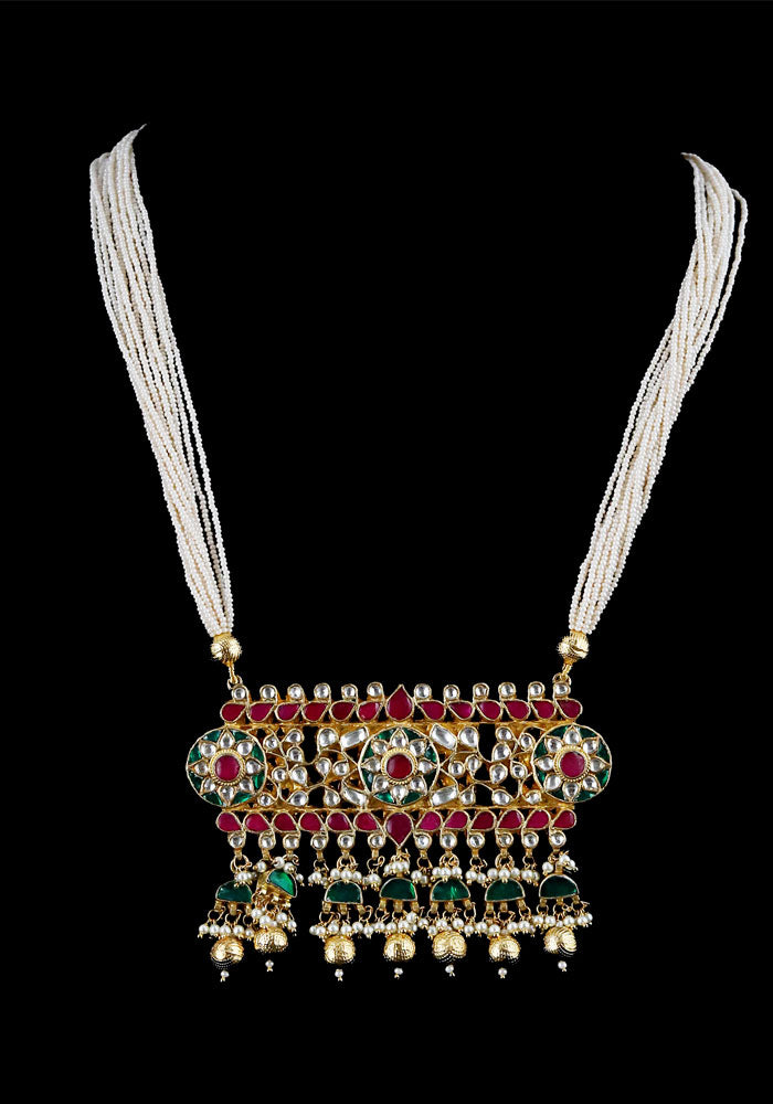 Multicolored Kundan Pendant Necklace