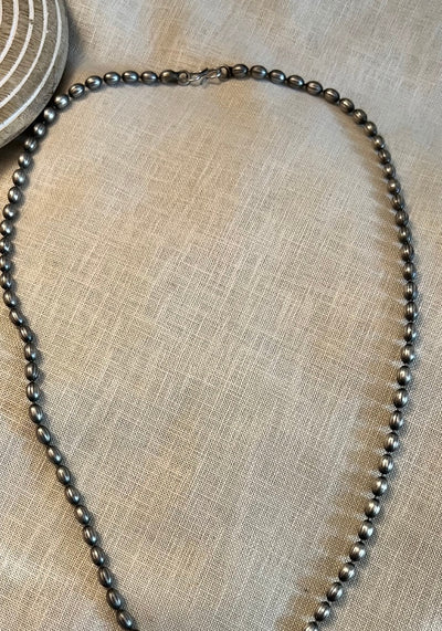 Purusha Long Oxidised Silver Necklace