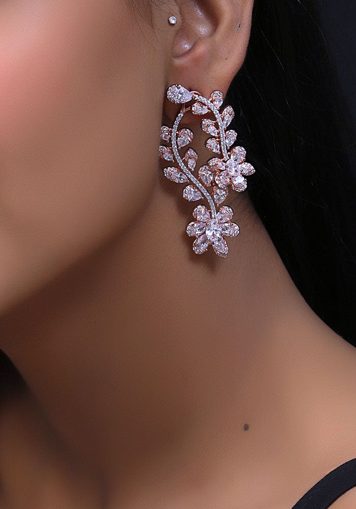 Rose Gold American Diamond Earrings