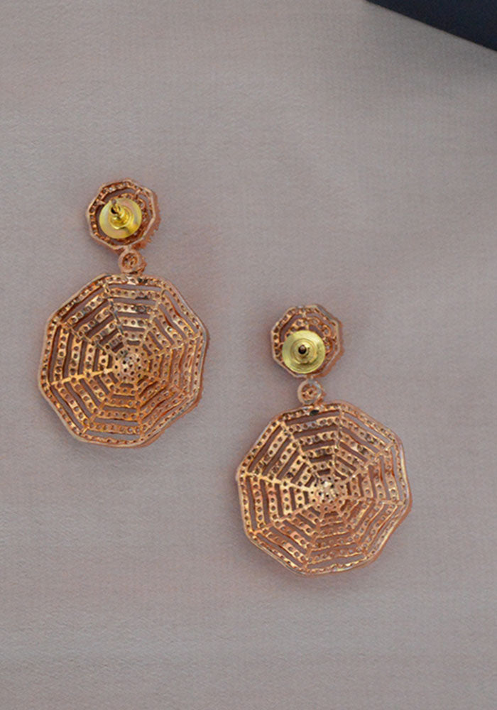 Rose Gold Plated American Diamond Earrings